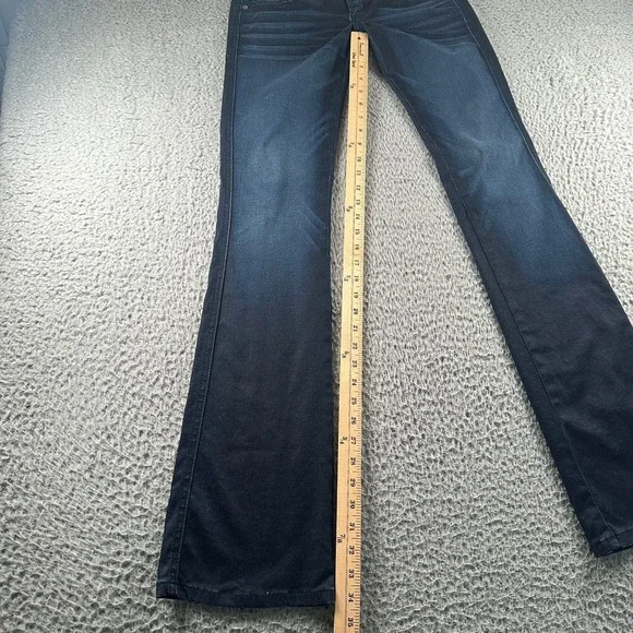 Frankie B Jeans Womens 26 Dark Wash Flare Leg Zip Pockets Stretch Low Rise - Picture 10 of 16